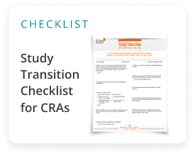 Study Transition checklist for CRAs